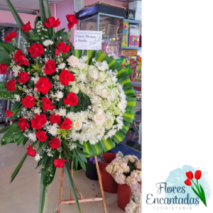 Corona Fúnebre Rosas Rojas