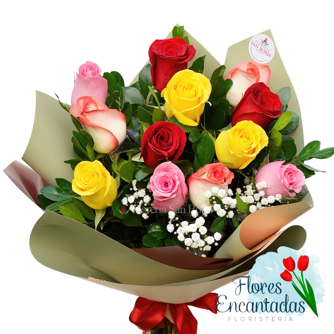 Ramillete de Rosas Multicolor